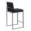 Tabouret de comptoir à dossier haut Fuji en acier noir et velours noir par Lumisource-784638334-784638332