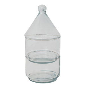 Hand-Blown Glass Stackable Jars With Lids