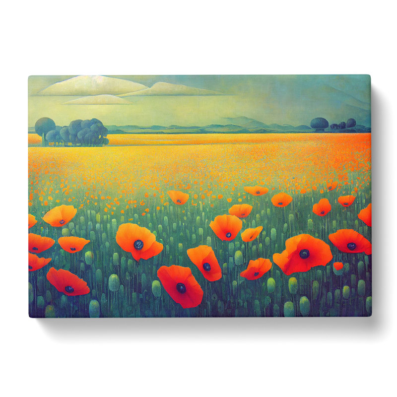 Grand Poppy Field Flowers - Wrapped Canvas, 35cm H x 50cm W x 3cm D
