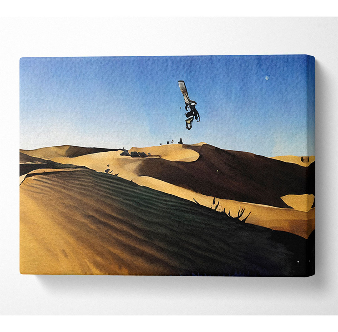 Motorcross Desert Race Jump - Kunstdrucke auf Leinwand