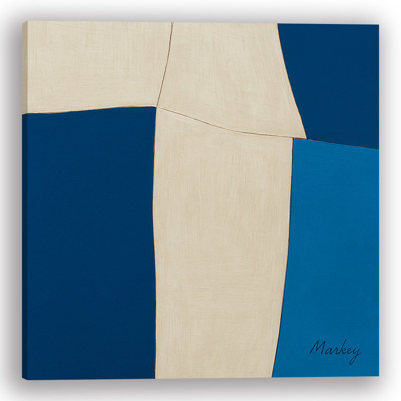 «Coastal Blocks» - Art mural moderne sur toile Mid-Century
