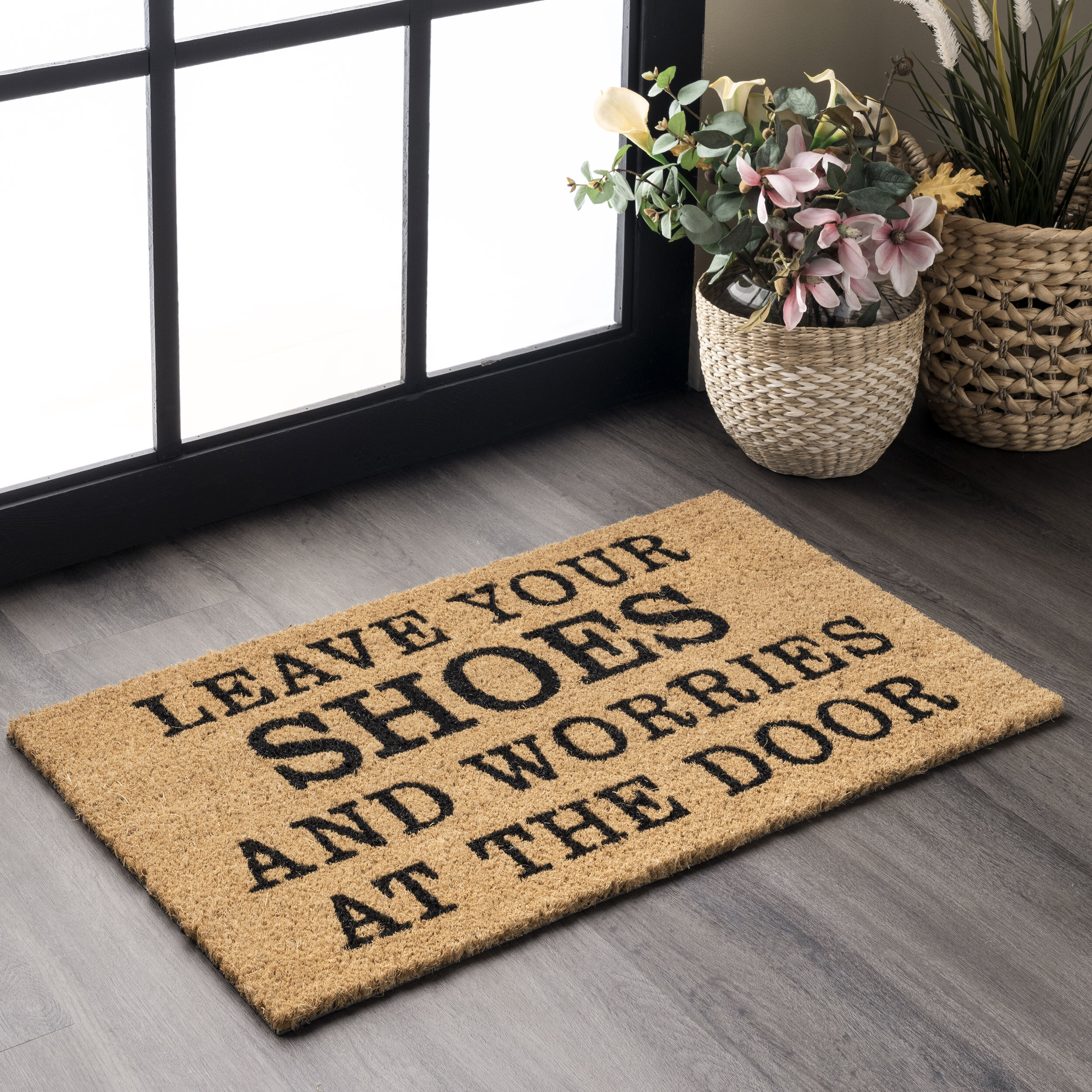 Funny Letter Print Doormat Non Slip Resist Dirt Door Rugs For