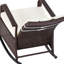 Chaise berçante d'extérieur avec repose-pieds et coussin réglable, inclinable beige, pour le jardin