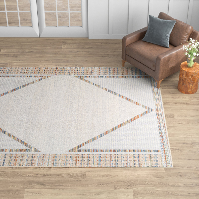 Wellesley Washable Geometric Indoor Rug, Round 6'7"