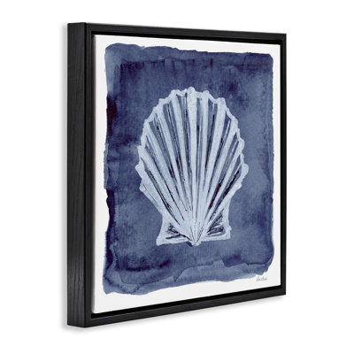 Clam Shell Impression Framed Floater Canvas Wall Art by Patti Bishop