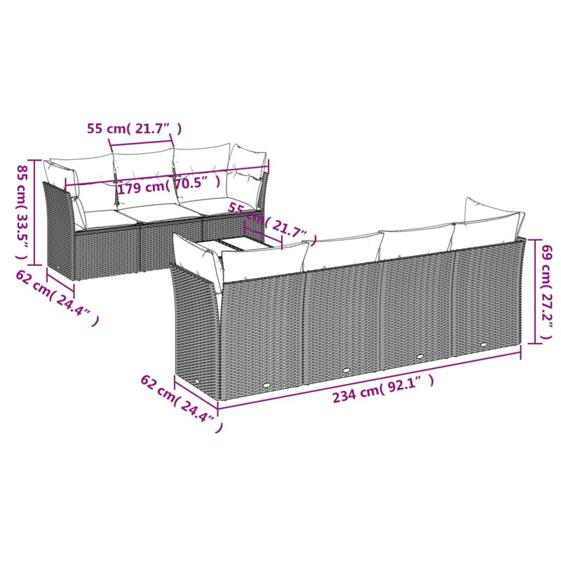 Vidaxl Sofa Set Black