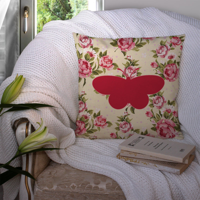  Coussin Butterfly Shabby Elegance, Jaune clair