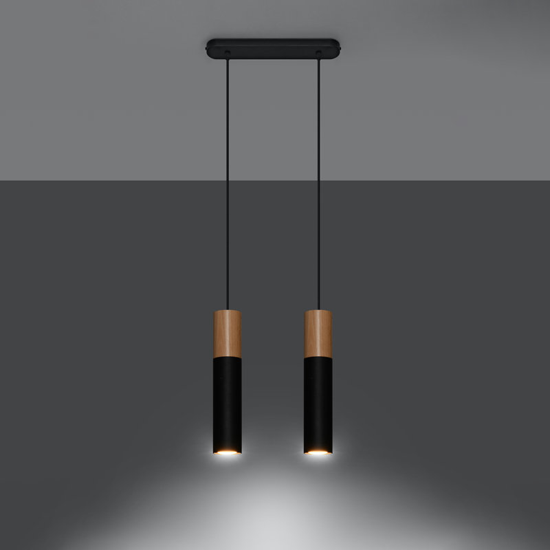 Dubin 2 - Light Kitchen Island;Cylinder;Cluster Pendant, Black