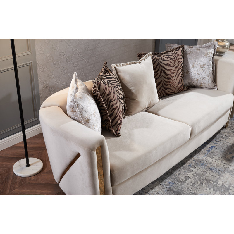 Canapé Nahri, Velours beige