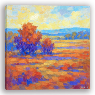 Golden Harmony - Paysage d'automne abstrait, toile tendue