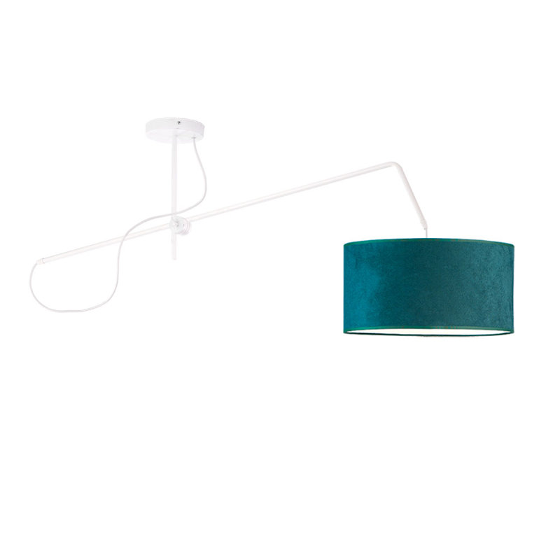 RIO VELUR 1 - Light Drum Pendant,  Turquoise, White