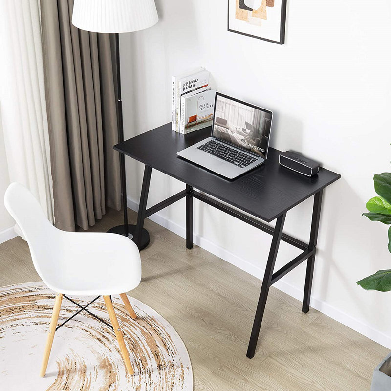 Morter Metal Base Writing Desk, Brown