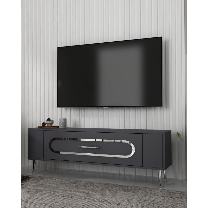 Olivia Unfinished TV Stand, 120cm, Grey/Silver