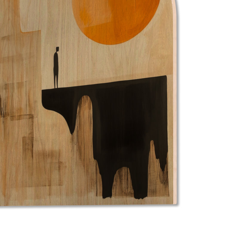Waconia II - Affiche murale abstraite en bois avec soleil arqué, H 24 po x l 18 po, Arch