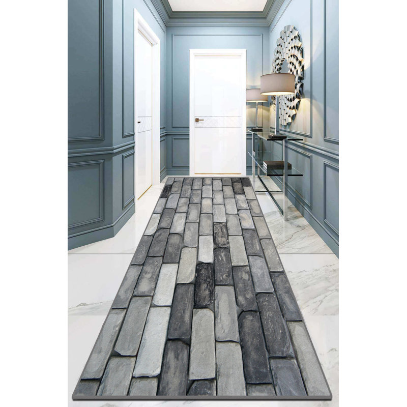 Luxurious Hall Carpet, 3.3 x 4.9 Feet, 100% Polyester, 0.4 in Pile Height | Antibacterial, Non-Slip Underside, Machine Washable | Perfect for Entryways & Living Rooms, Durable & Easy to Maintain