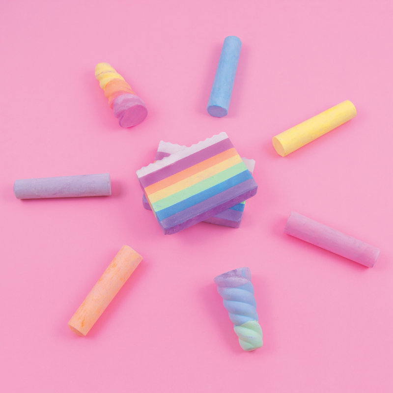 Licorne arc-en-ciel magique craie