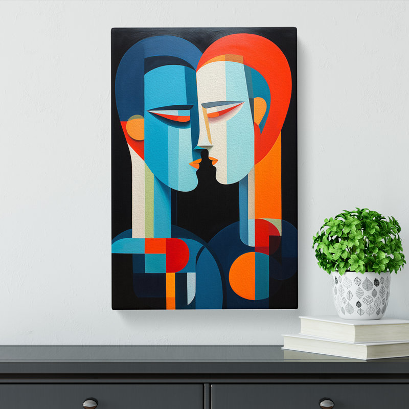 Two Men In Love Orphism - Wrapped Canvas, 60cm H x 40cm W x 3cm D