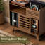 Armoire pour tourne-disque Mid Century avec portes coulissantes et station de charge