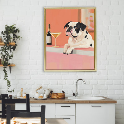 Cadre flottant Bulldog at Martini Lounge, design par The Prints Vibe