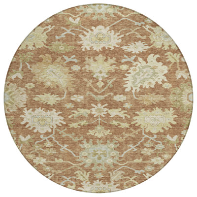 Louis Orange Washable Indoor-Outdoor Rug - 