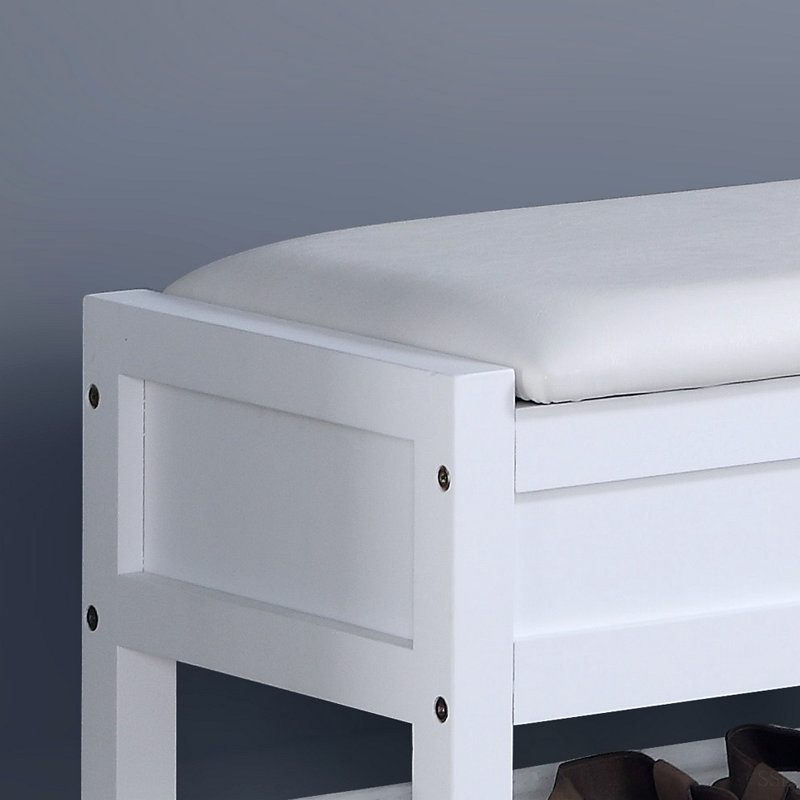 Banc avec rangement pour chaussures Rouen, Blanc, Blanc, Blanc
