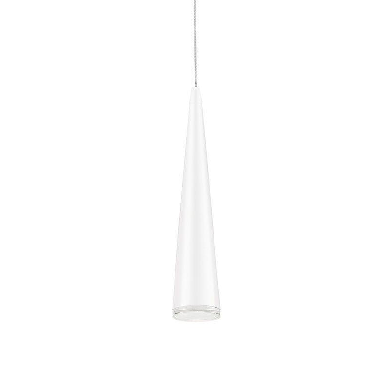 Mina 1 - Light LED Pendant, White, White, 12" H x 4.75" W x 4.75" D
