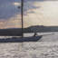 «Day Break Sail» par Ben Wood, reproduction d'art encadrée à la main mat sous verre