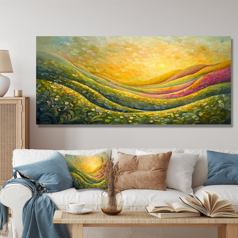 «Minimal Peaks Of Nature Abstract Landscape III - Minimalisme», reproduction sur toile, H 28 po x l 60 po, Wrapped Canvas