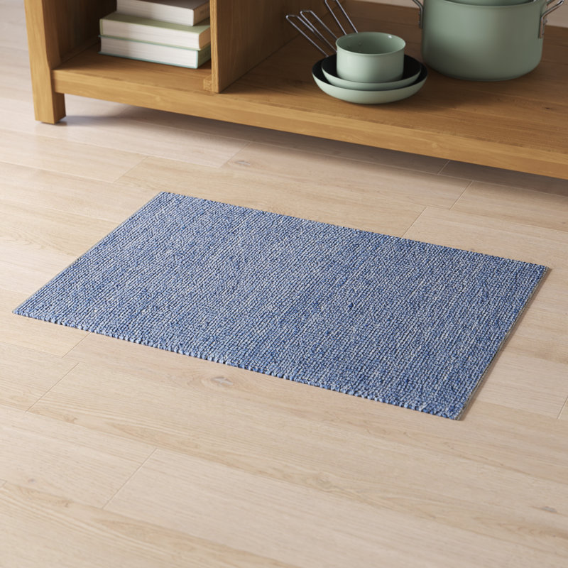 Sana Handmade Flatweave Blue Area Rug, Rectangle 2' x 3'