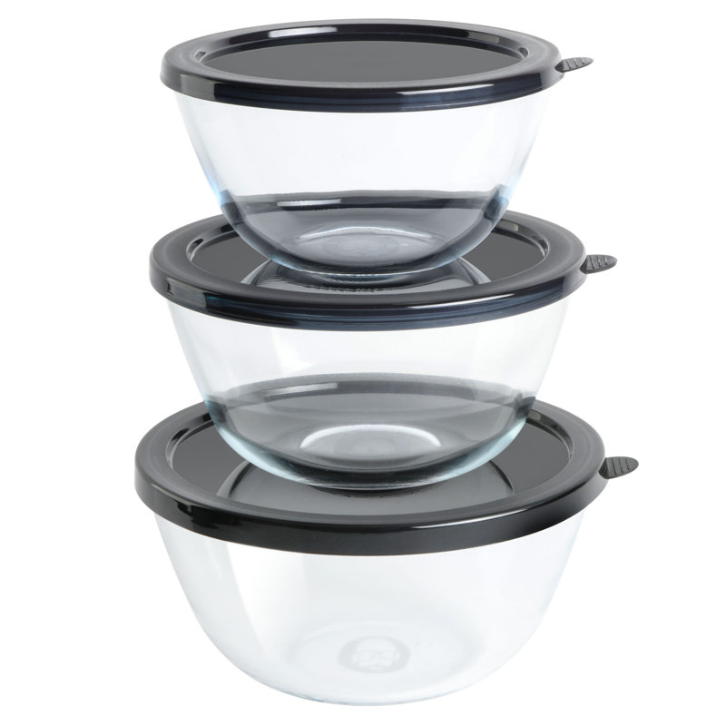 Glass 6 Piece Mixing Bowl Set