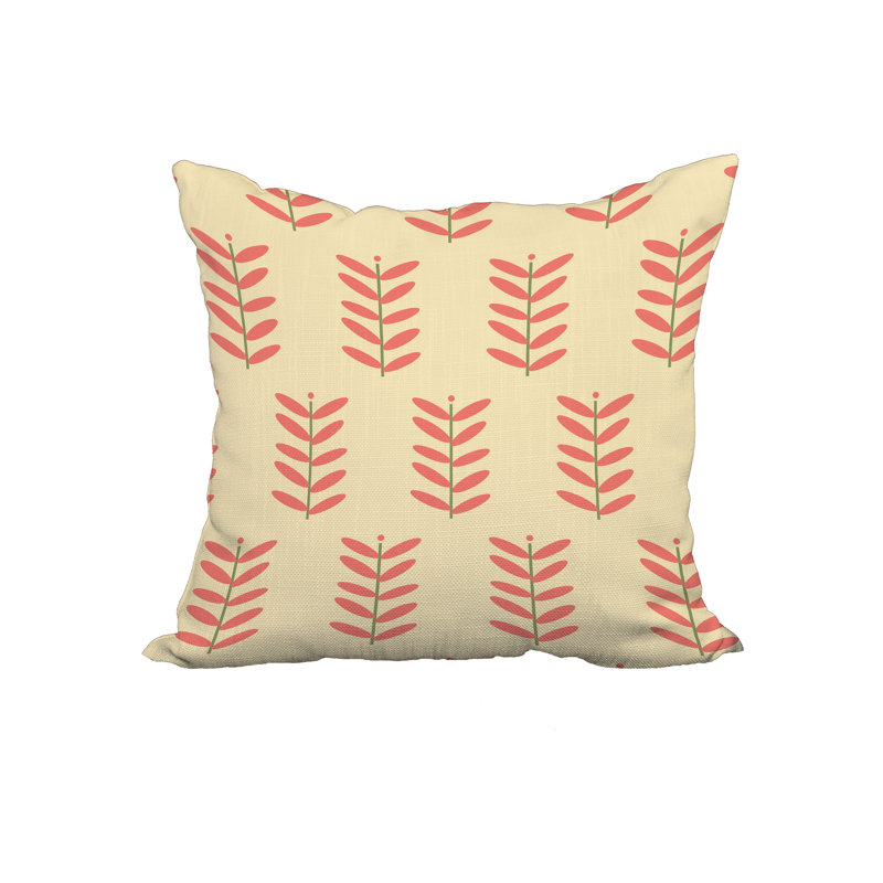 Housse de coussin en coton à imprimé floral, 20 po x 20 po, Jaune