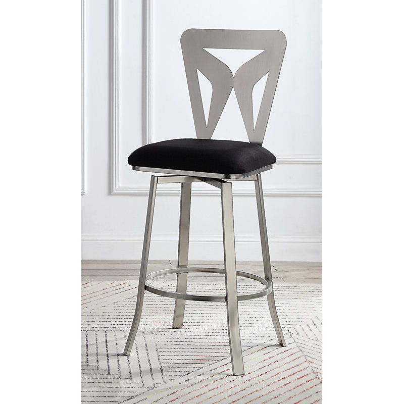 Ollis Swivel Bar & Counter Stool, Black, Bar Stool (29" Seat Height)