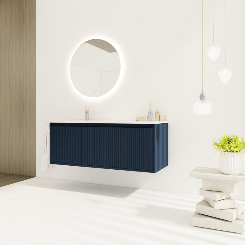 Meuble-lavabo de salle de bain 48 po avec lavabo en résine