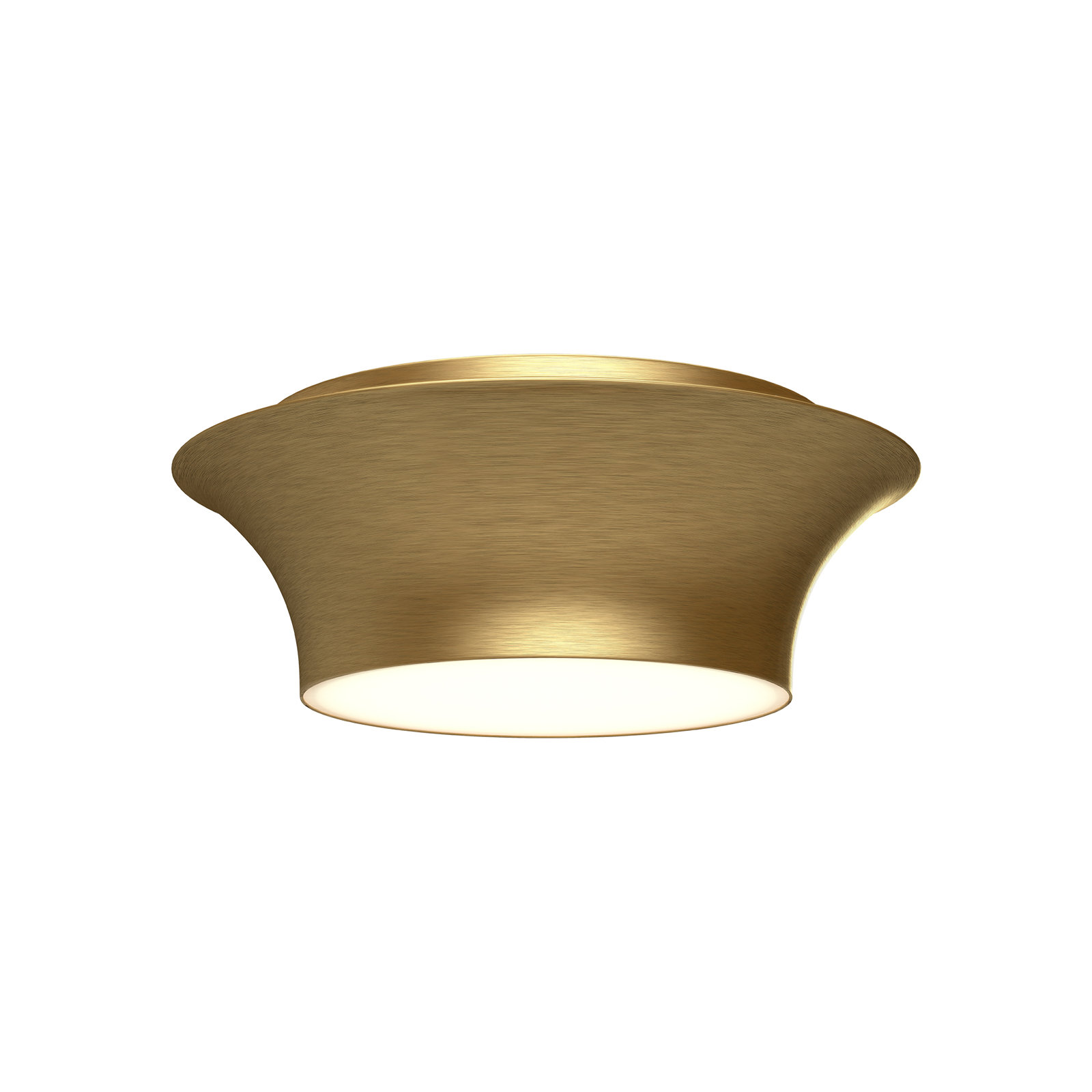 Alexia 2 Light Glass Flush Mount, Brushed Gold, 4.88" H x 13" W x 13" D