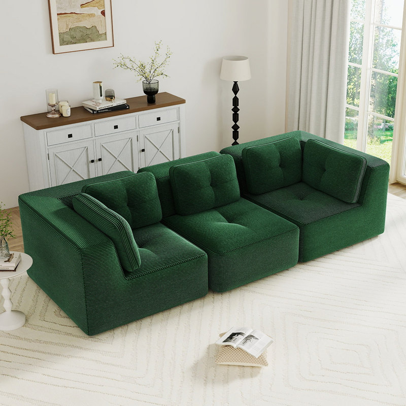 Canapé modulaire Modern, H 27,1 po x l 116,9 po x P 40,9 po, Vert