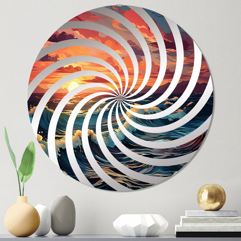 Miroir d'appoint sans cadre Rainbow Beach Sunset II, 23,6 po x 23,6 po