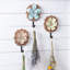 3 crochets muraux en bleu / rose / jaune