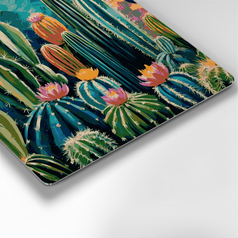 Art mural en métal vert avec motif de cactus Southwestern Cowboy