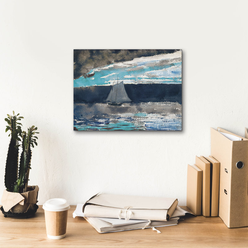 «Schooner At Sunset» par Stellar Design Studio, H 12 po x l 16 po x P 0,75 po