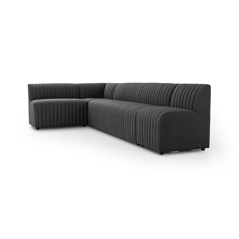 Augustine Modular Sectional, 31.5" H x 100" W x 66.5" D, Black Polyester