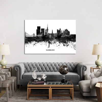 Hamburg Skyline by WallDecorAddict - Wrapped Canvas Print