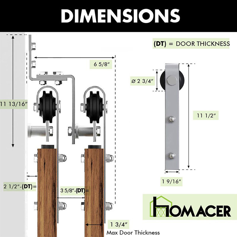 Brushed Nickel Classic Design Z Shape Brackets Double Track Bypass Two Door Hardware Kit, 48 in.
