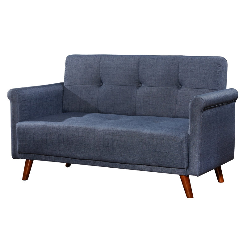 Pam 60'' Upholstered Loveseat, Dark Blue