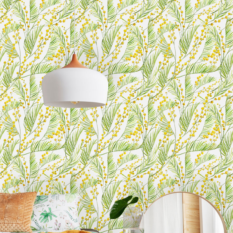 Rouleau de papier peint adhésif Poolesville Mimosa, L 16,67 po x l 25 po