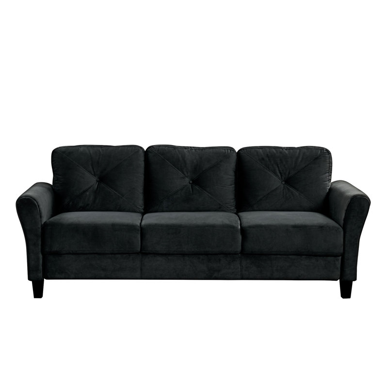Canapé confortable, canapé modulaire, canapé moderne, 32.75" H x 79.5" W x 33" D, Noir, Noir