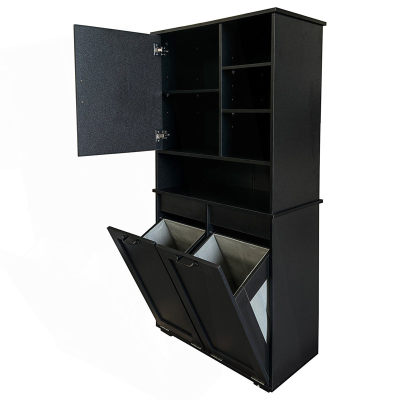 Freestanding Laundry Cabinet With Tilt-Out Hamper
