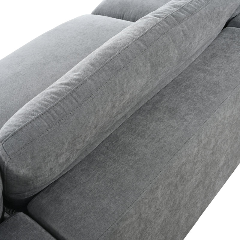 Canapé modulaire moderne pour 5 personnes, Polyester gris