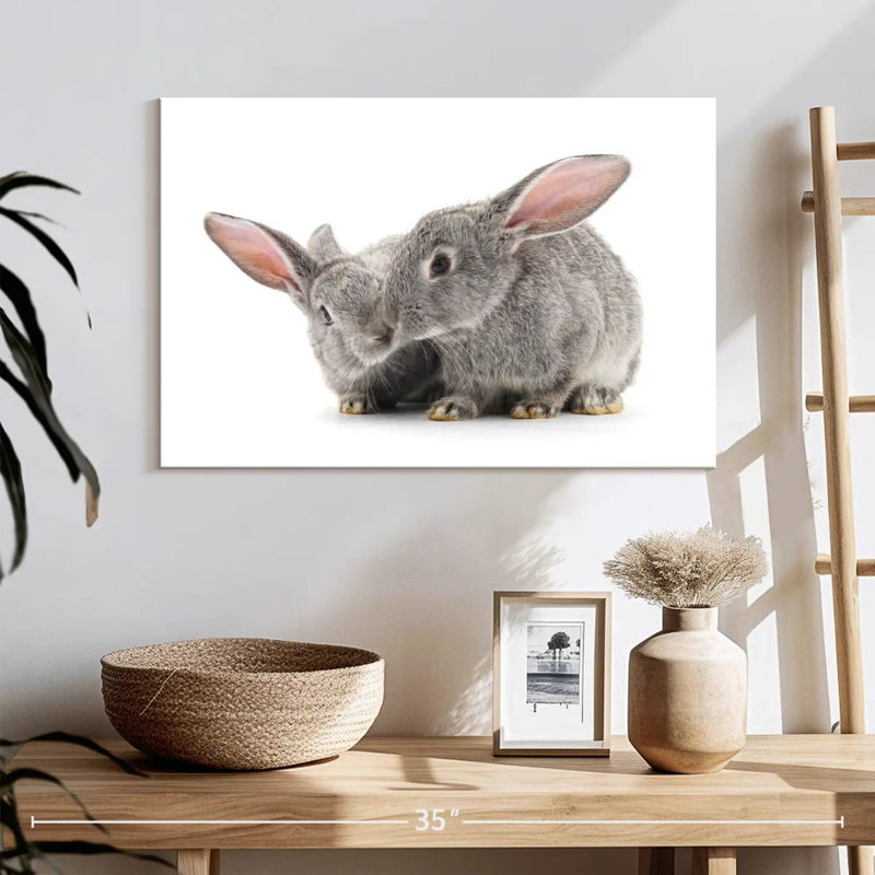 Deux bébés lapins, H 16 po x l 24 po