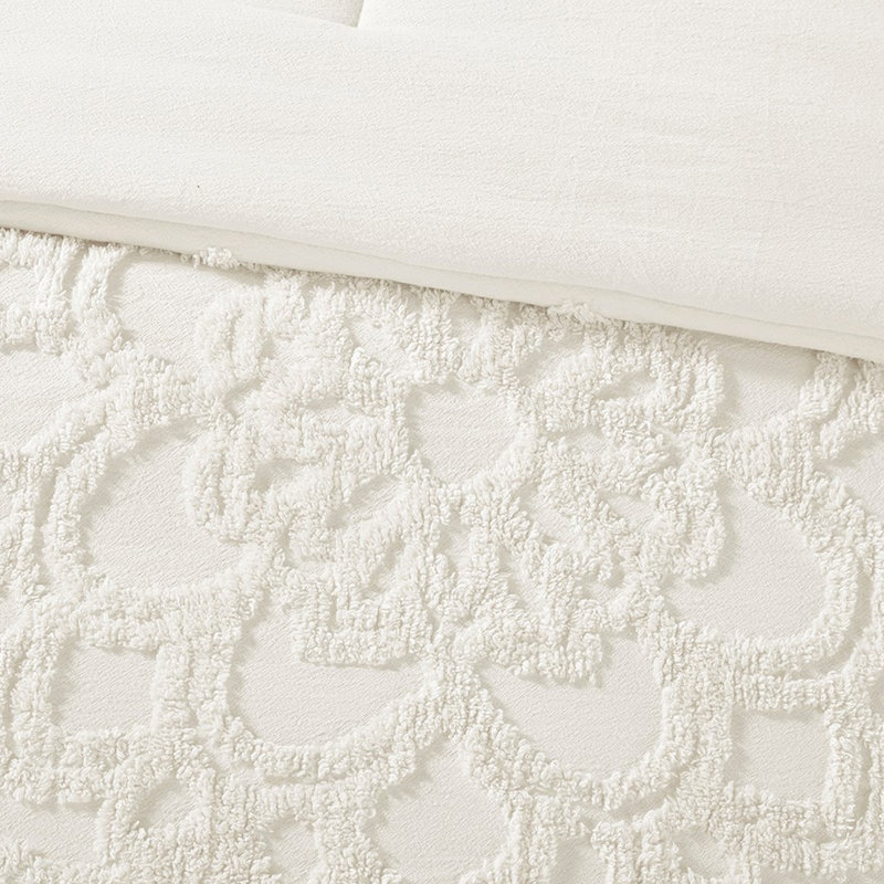 Twin/twin Xl Cotton Chenille Comforter - Medallion Pattern All Season Warmth Breathable Bedding Comfort Soft Texture