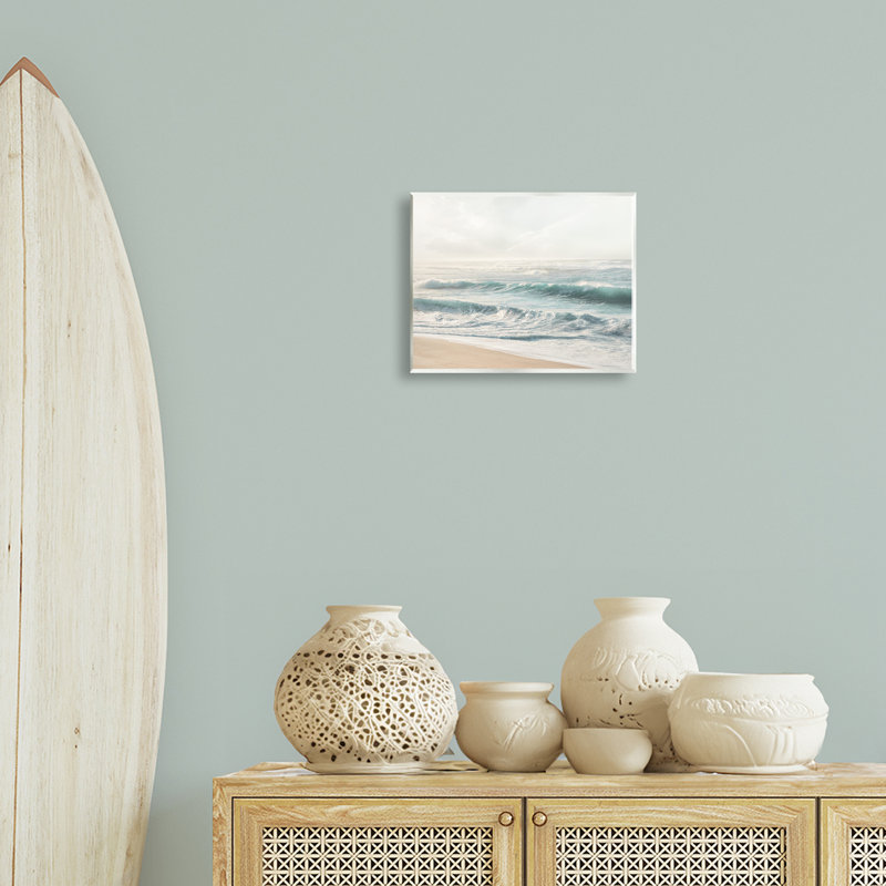 Distant Beach View Wall Plaque Art by Mike Calascibetta